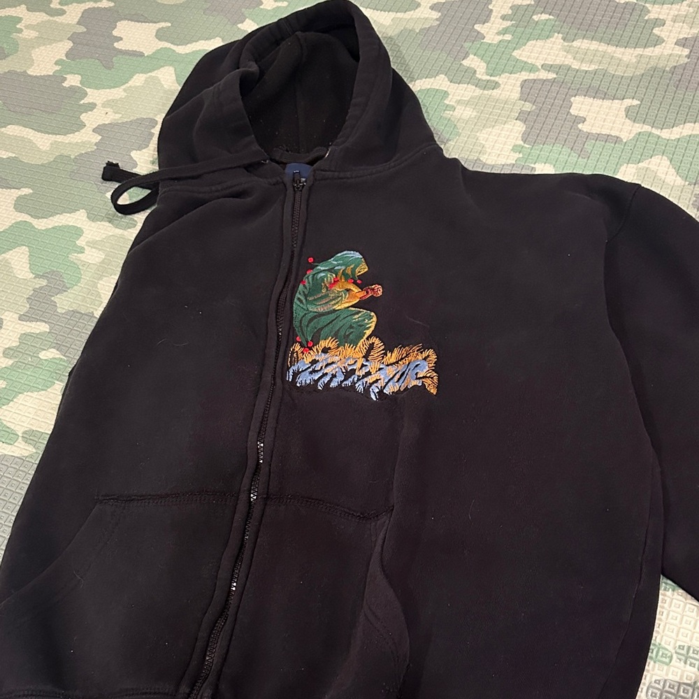 Black Hoodie with Furthur band Embroidery